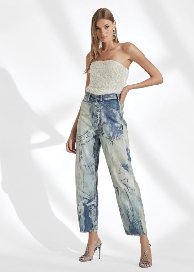 Ralph Lauren Bleached Work Jeans Dame Danmark (CDYOG9863)